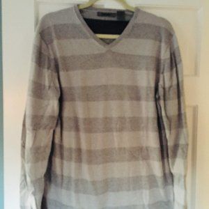 DKNY v-neck striped sweatshirt